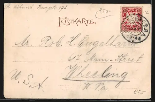 AK Nürnberg, Pegnitzpartie mit Henkersteg