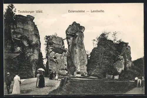 AK Externsteine /Teutoburger Wald, Extersteine von der Landseite