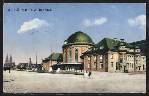 AK Köln-Deutz, Blick auf den Bahnhof