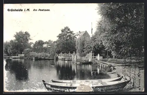 AK Grünheide i. M., Peetzsee, Uferidylle