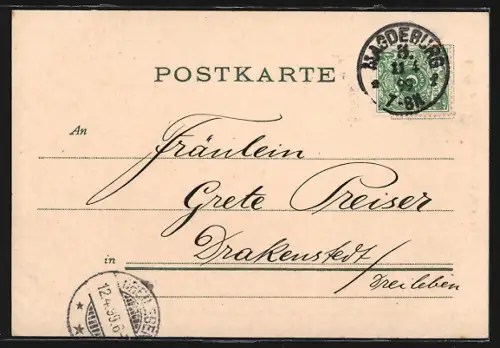 AK Magdeburg, Elbansicht mit Dom