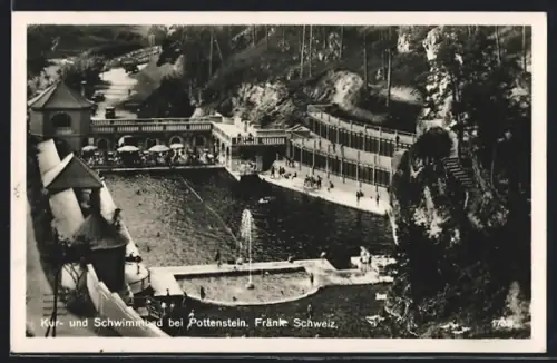 AK Pottenstein, Schwimm- und Kurbad mit Gästen