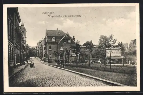 AK Solingen, Weyerstrasse mit Schillerplatz