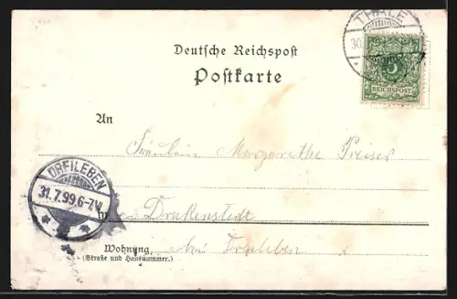 Lithographie Thale, Hotel zur Rosstrappe mit Winzenburg, Teufelsbrücke