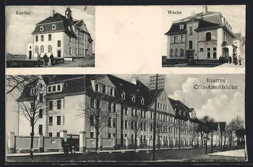 AK Köln-Raderthal, Kaserne in Totalansicht, Kantine und Wache