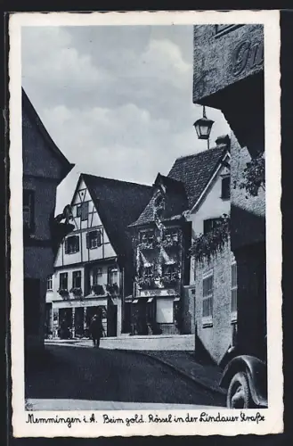 AK Memmingen i. A., Beim Gasthaus gold. Rössl in der Lindauer Strasse