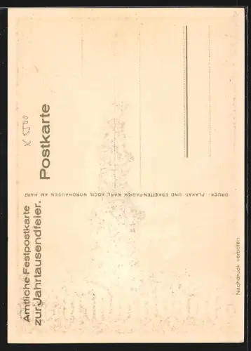 AK Nordhausen, Strassenpartie, Jahrtausendfeier, 927-1927