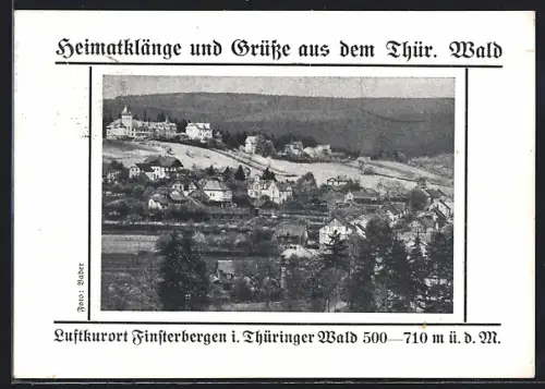 AK Finsterbergen i. Thüringer Wald, Teilansicht vom Wald aus