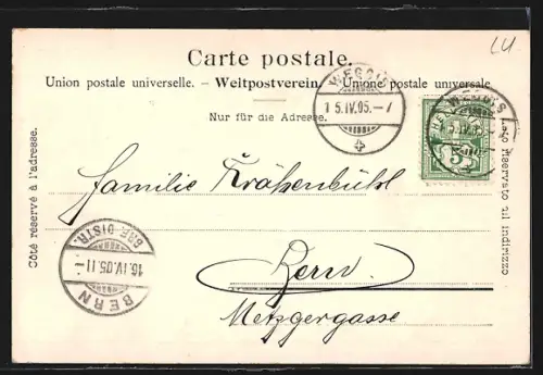 AK Weggis, Ortsansicht mit Kirche und Blick zum See