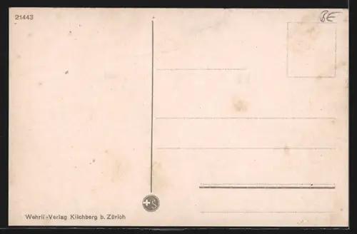AK Interlaken, Ortsansicht mit Eiger, Mönch und Jungfrau, Gipfelpanorama