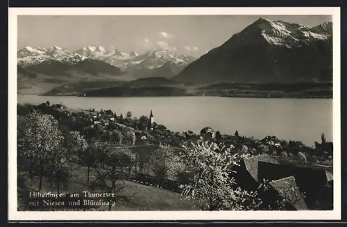 AK Hilterfingen am Thunersee, Totale mit Niesen und Blümlisalp