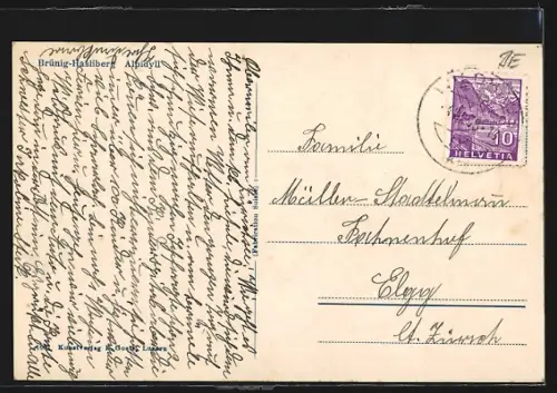 AK Brünig-Hasliberg, Alpidyll mit Berghütte