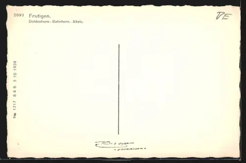 AK Frutigen, Ortsansicht mit Doldenhorn, Balmhorn und Altels