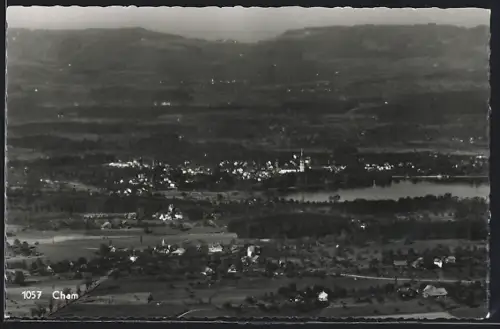AK Cham /Zugersee, Ortsansicht aus der Vogelschau