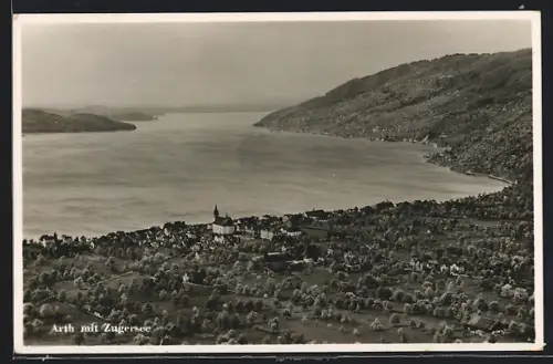 AK Arth, Ortsansicht mit Zugersee