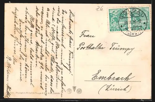 AK Arth, Ortsansicht mit Zugersee