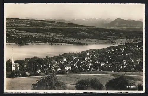 AK Beinwil, Ortsansicht mit Kirche und See