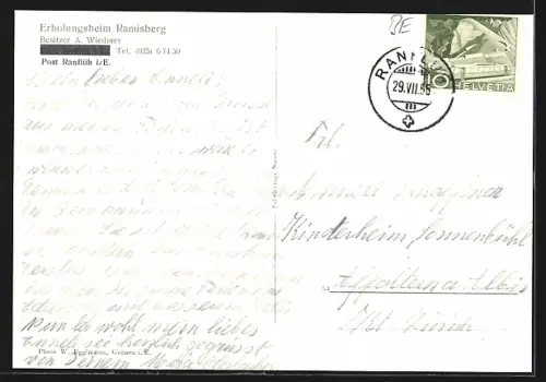 AK Ranflüh i. E., Erholungsheim Ramisberg A. Wiedmer
