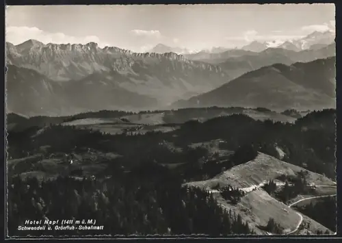AK Trub /BE, Hotel Napf mit Schwendeli und Grönfluh-Schafmatt