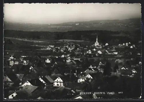 AK Bünzen-Boswil /Aarg., Teilansicht mit Kirche