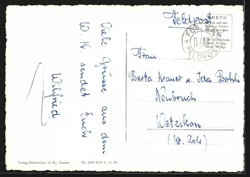 AK Bünzen-Boswil /Aarg., Teilansicht mit Kirche