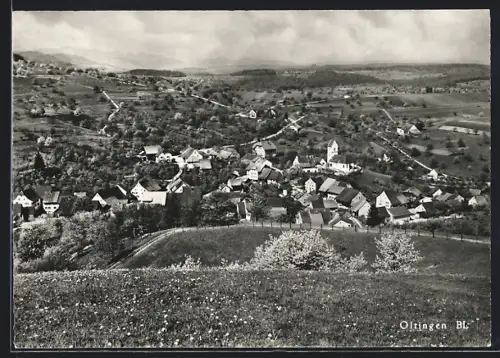 AK Oltingen /BL, Teilansicht mit Kirche