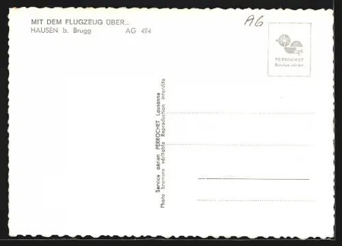 AK Hausen b. Brugg, Strassenpartie, Fliegeraufnahme