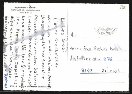 AK Isenfluh ob Lauterbrunnen, Jugendhaus Bödeli mit Strassenpartie