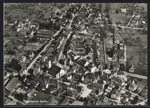 AK Sursee, Teilansicht, Fliegeraufnahme
