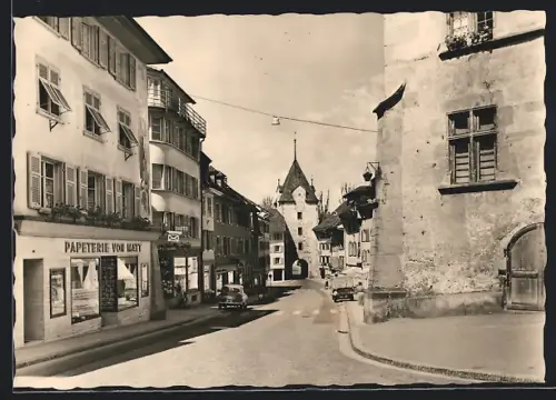 AK Sursee, Strassenpartie mit Schreibwarengeschäft