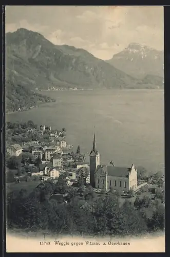 AK Weggis, Teilansicht gegen Vitznau & Oberbauen