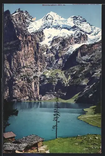 AK Oeschinensee, Panorama mit Blümlisalphorn