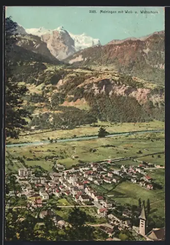 AK Meiringen, Teilansicht mit Well- und Wetterhorn