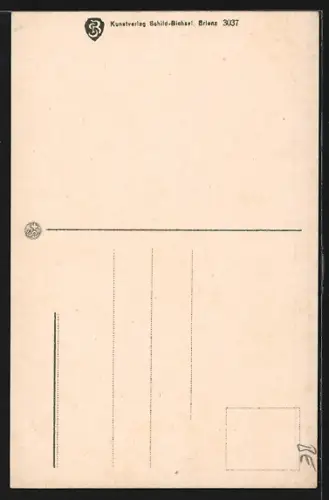 AK Interlaken, Ortspartie mit Blick zur Jungfrau