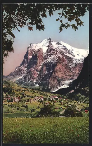 AK Grindelwald, Teilansicht mit Wetterhorn