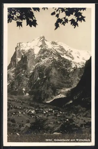 AK Grindelwald, Teilansicht mit Wetterhorn