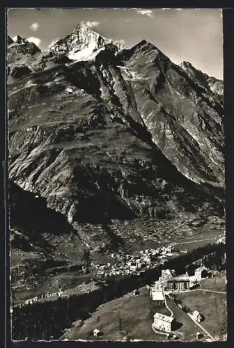 AK Zermatt, Hotel Riffelalp, Weisshorn und Mettelhorn