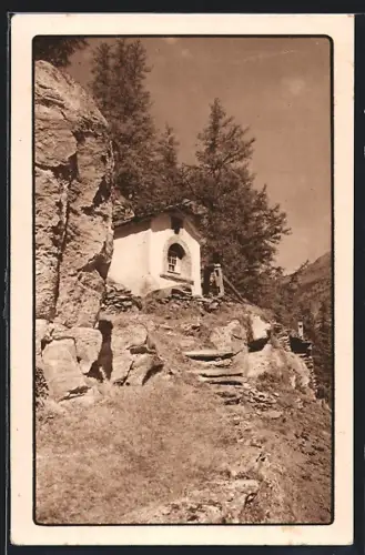 AK Saas-Grund, Kapellenweg von Saas-Grund nach Saas-Fee