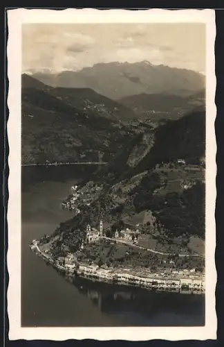 AK Morcote /Lago di Lugano, Panorama mit Bergen