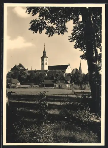 AK Sursee, Ortspartie mit Kirche