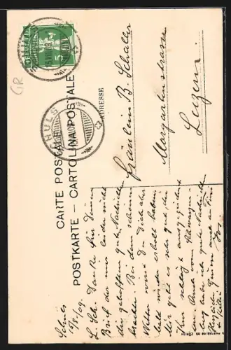 AK Schuls /Unter-Engadin, Ortsansicht mit Talblick