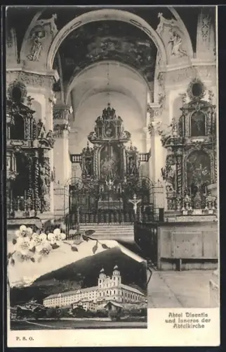 AK Disentis, Inneres der Abteikirche