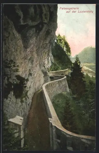 AK Luziensteig, Felsengalerie auf der Luziensteig
