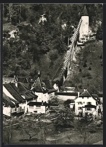 AK St-Ursanne, Les remparts avec la Tour