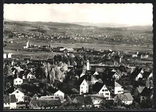 AK Oberwinterthur, Ortsansicht über die Dächer mit Panorama