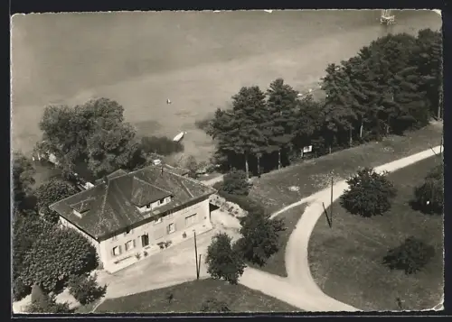 AK Meisterschwanden, Hotel Seerose, Bes. Gebr. Gloor, vom Flugzeug aus