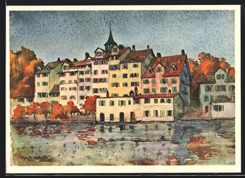 Künstler-AK sign. Hugo Frey: Schipfe im Herbst