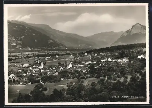 AK Malans, Ortsansicht mit Gonzen