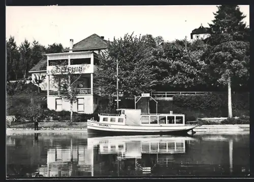 AK Meisterschwanden a. Hallwilersee, Restaurant Delphin und Boot Hallwyl