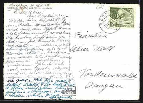 AK Rodels /Graub., Ortsansicht mit Stätzerhornkette